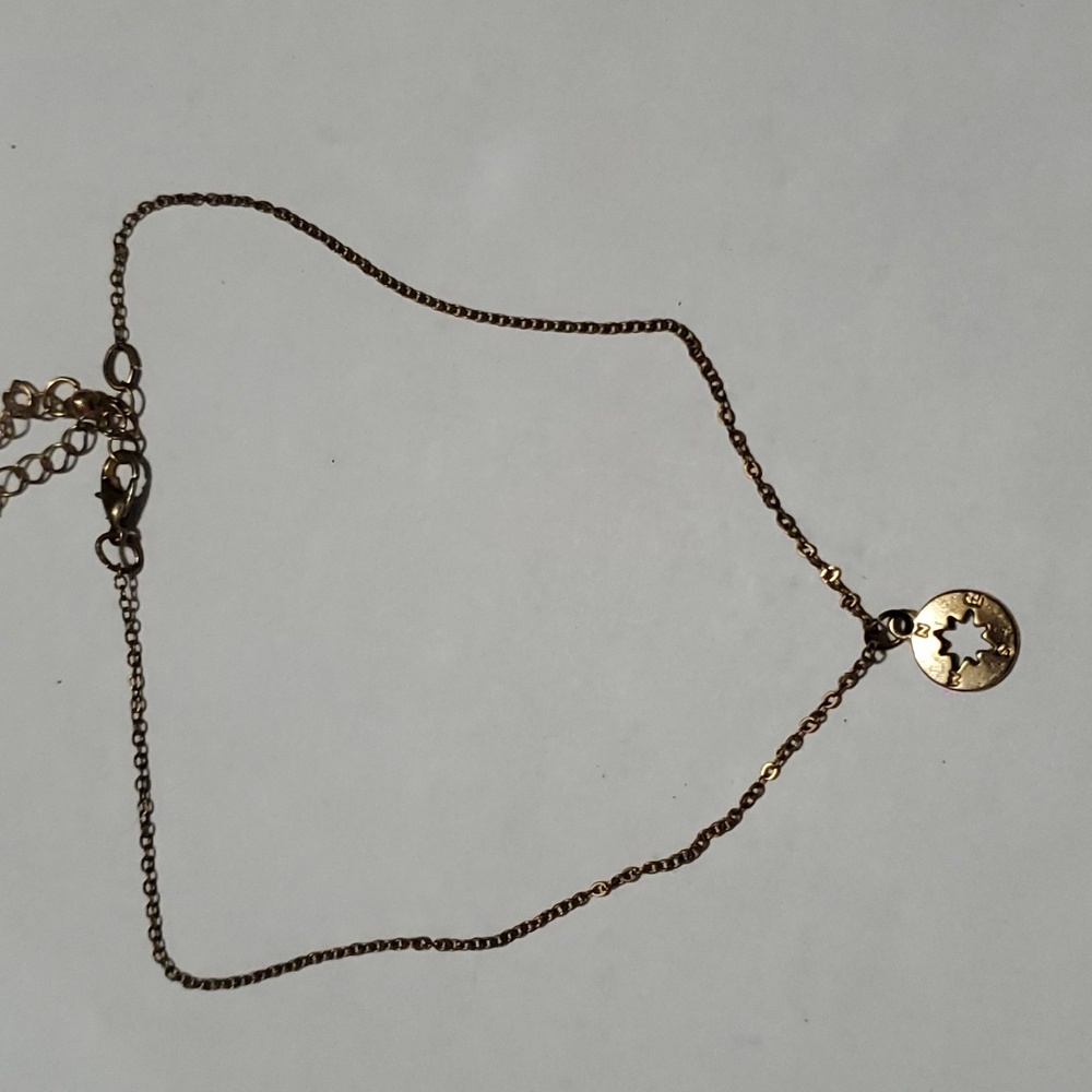 Compass sundial gold anklet